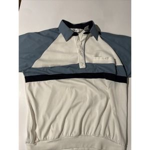 VTG 80s Classics by Palmland Mens Banded Waist Short Sleeve Polo Golf Shirt L